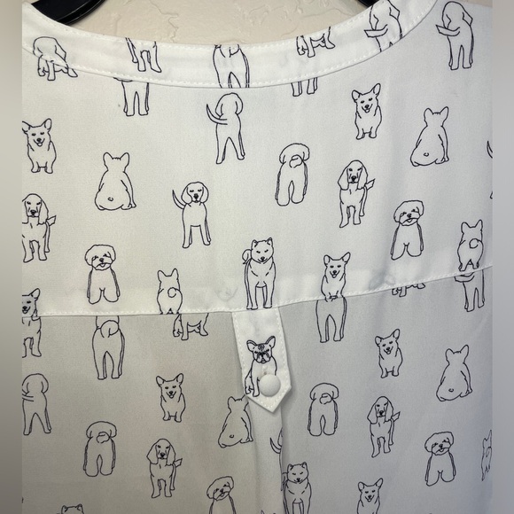 Torrid Harper Georgette Pullover 3/4 Sleeve Blouse dogs - Picture 5 of 7